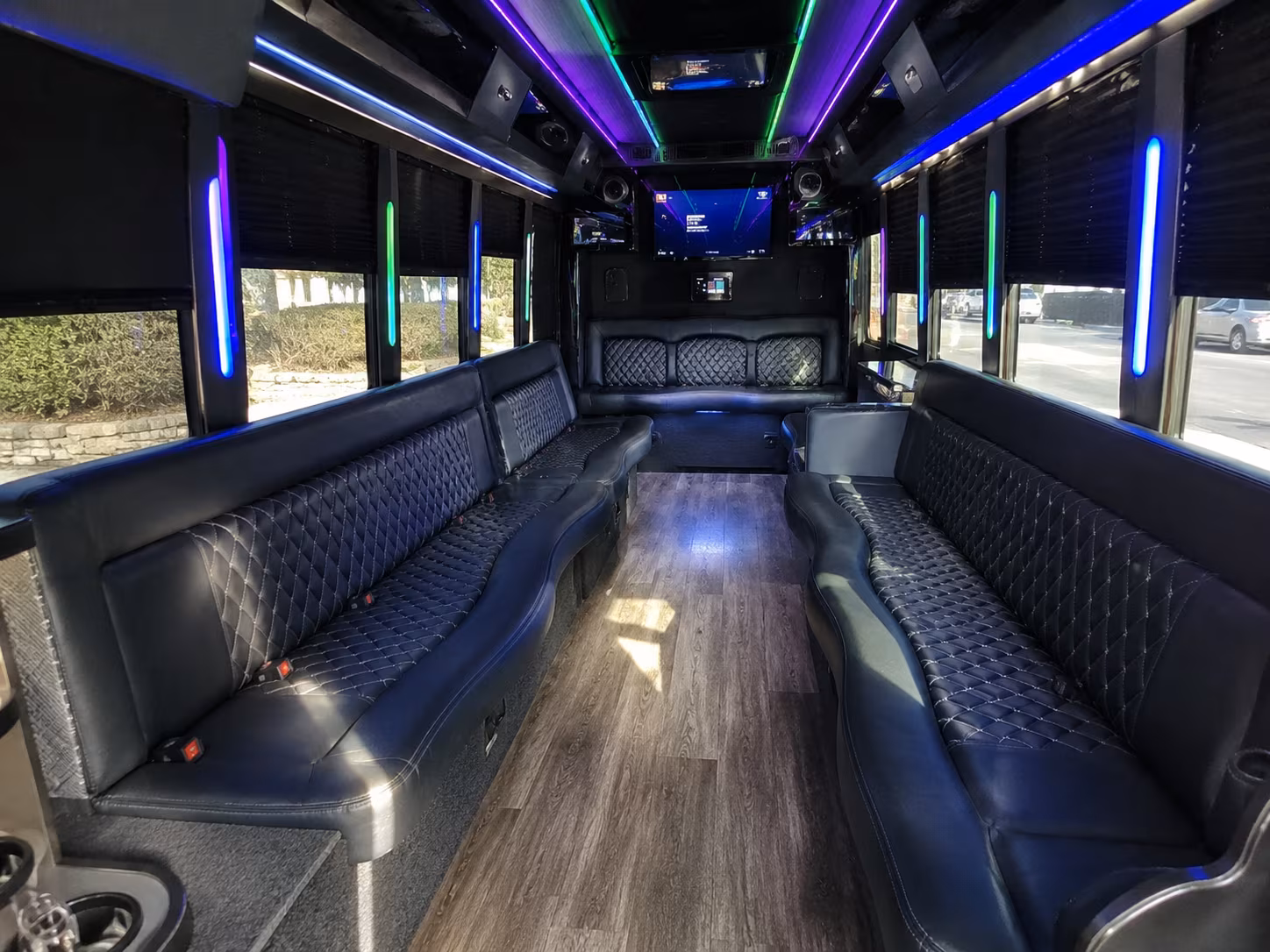 texas city 15 passenger party bus interior