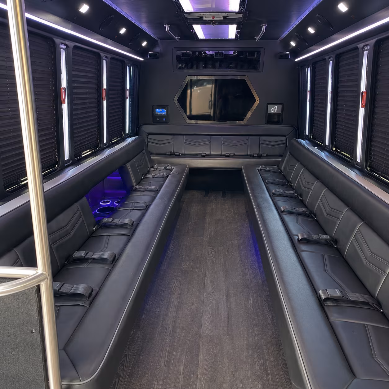 texas city 18 passenger party bus interior