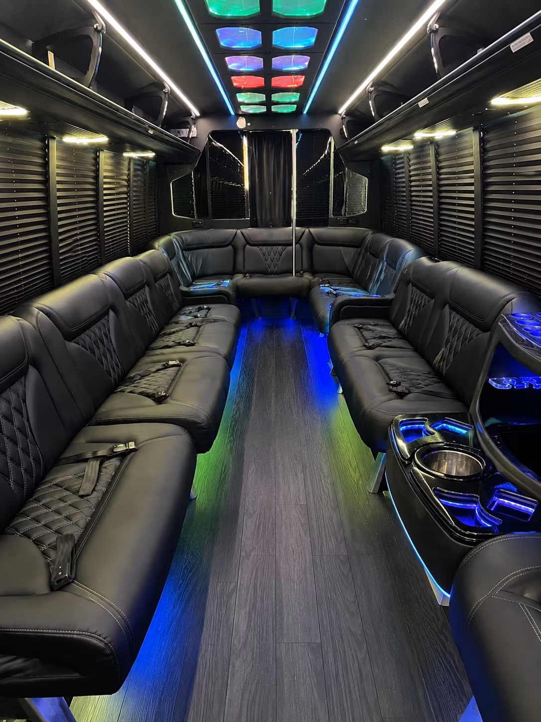 texas city 20 passenger party bus interior
