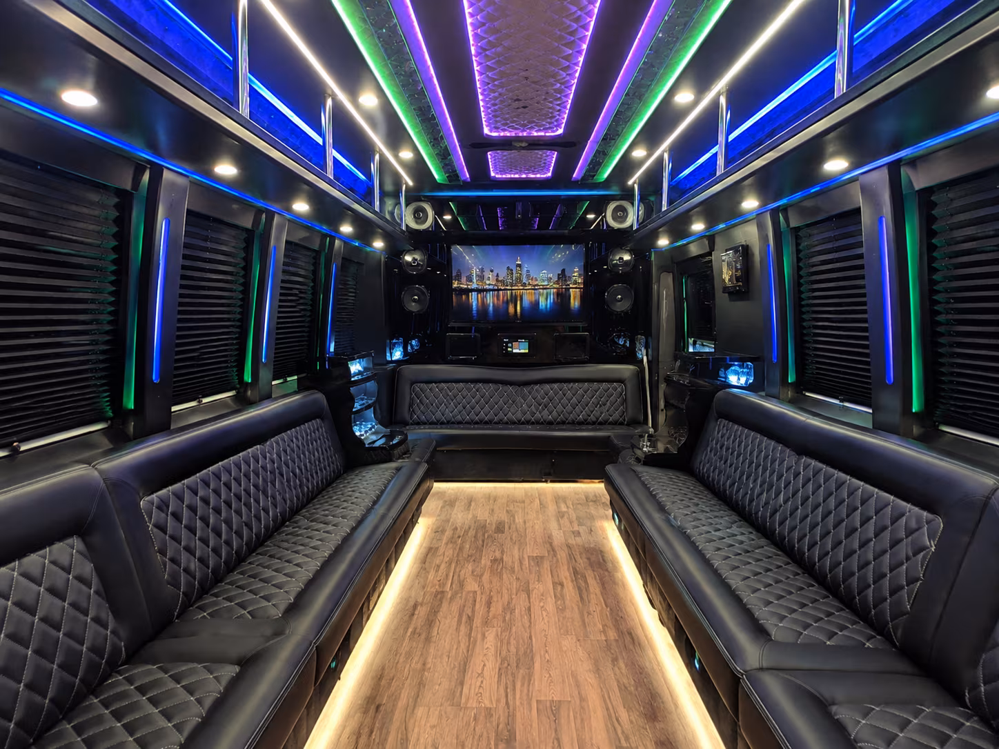 texas city 25 passenger party bus interior